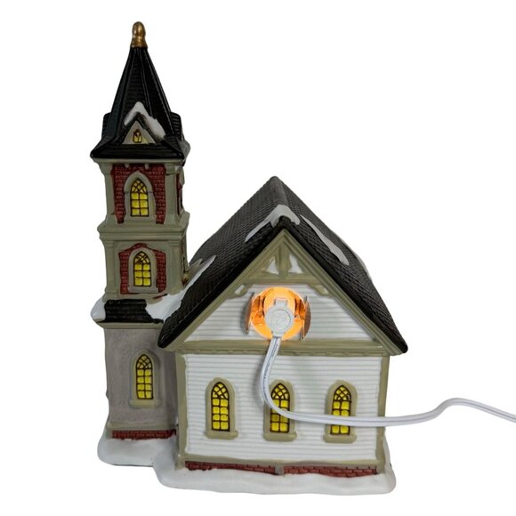 Christmas The Saturday Evening Post Freedom Of Worship Lighted Church Collectibl - Picture 5 of 16